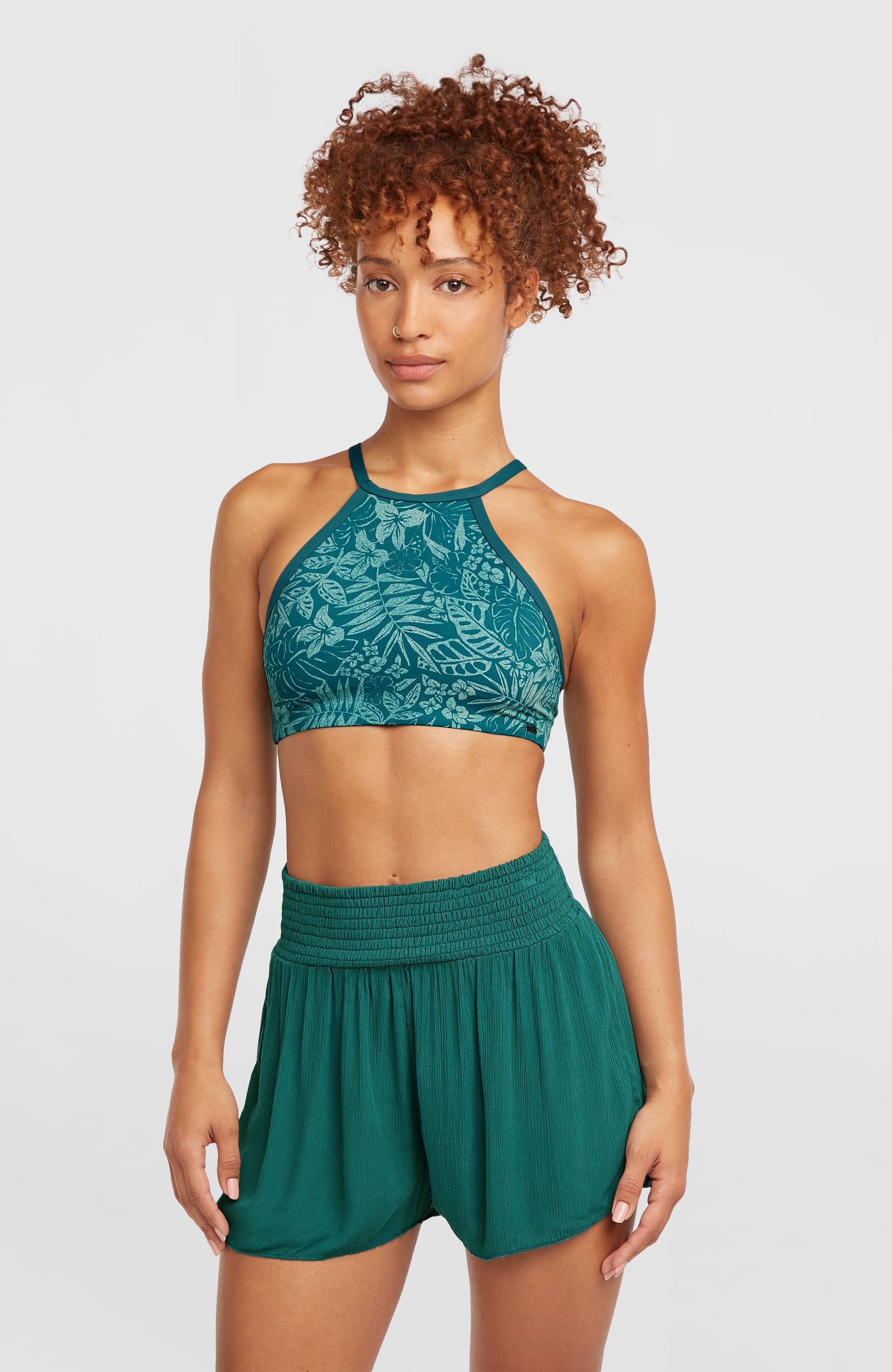 Johnny Smocked Waist Shorts Women - Botanical Heat