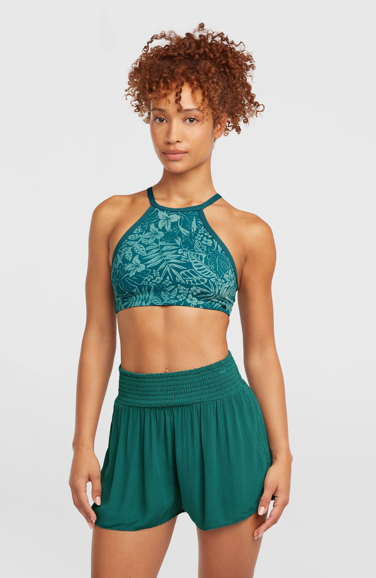 Johnny Smocked Waist Shorts Women - Botanical Heat
