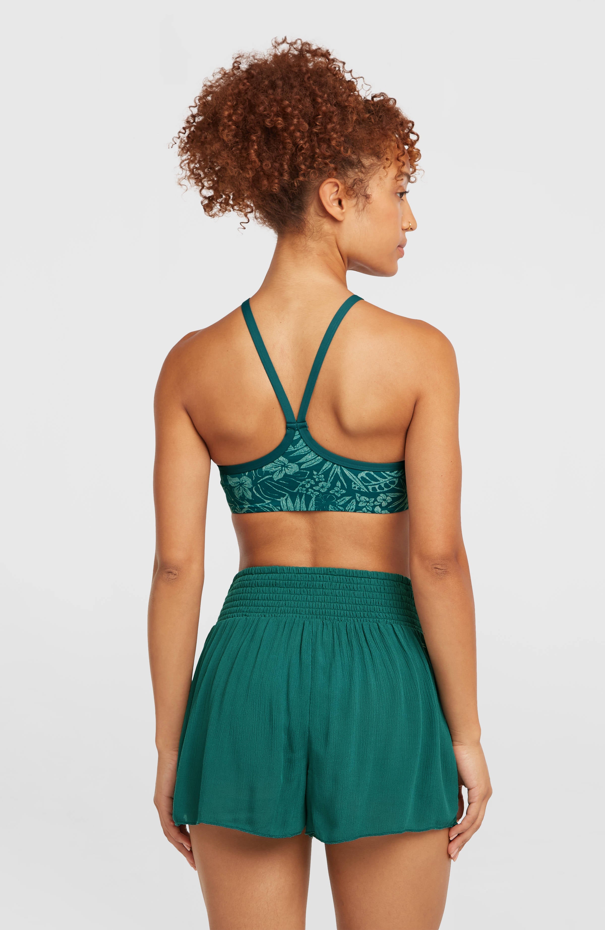 Johnny Smocked Waist Shorts Women - Botanical Heat