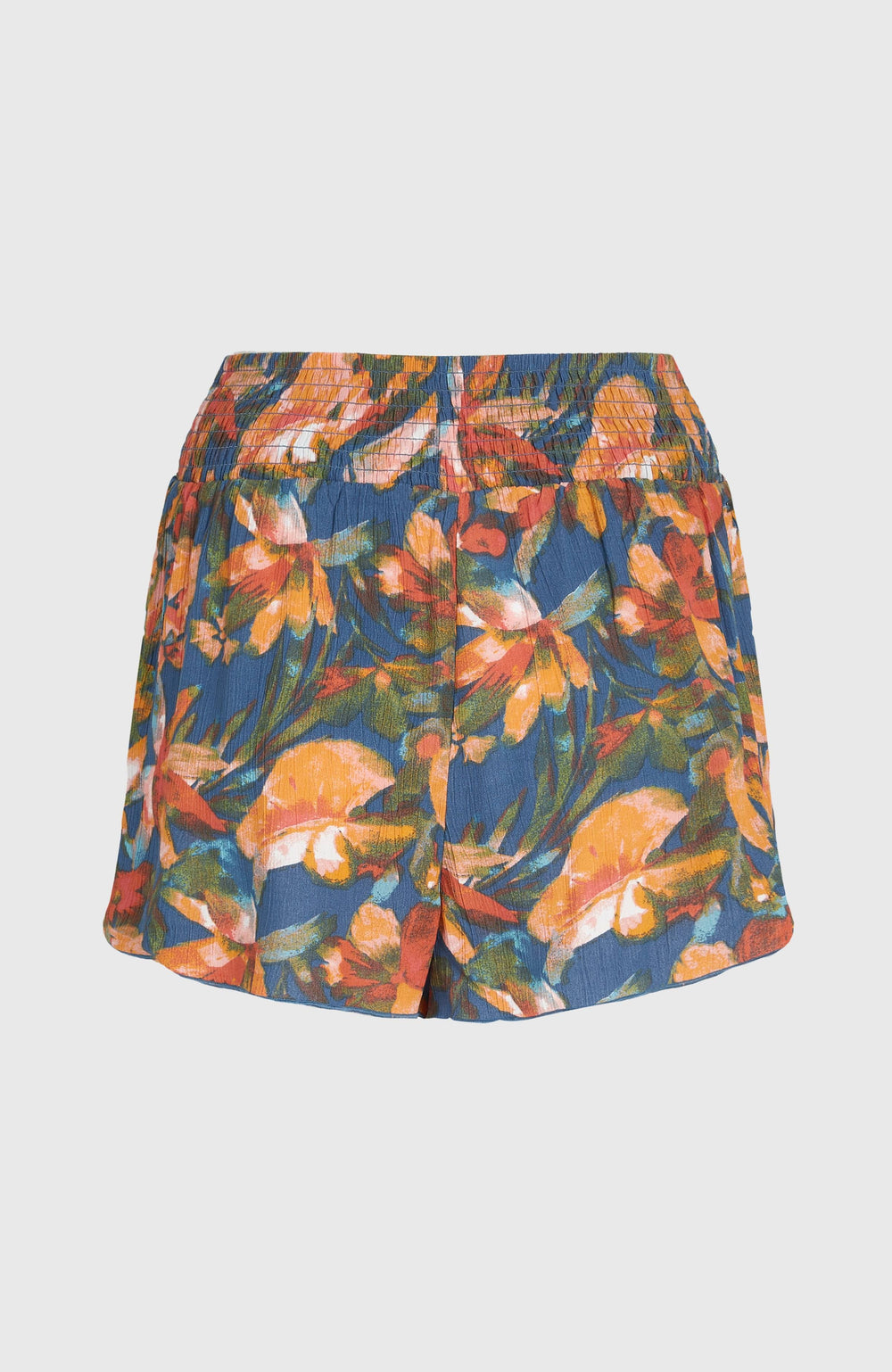 Johnny Smocked Waist Shorts Women - Blue Painted Tropics