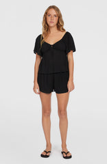 Johnny Smocked Waist Shorts Women - Black Out