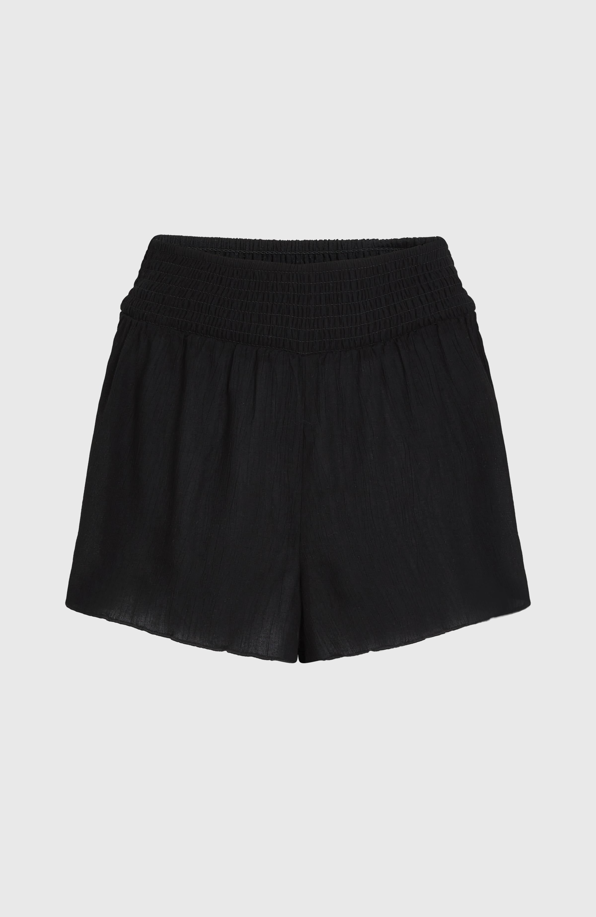 Johnny Smocked Waist Shorts Women - Black Out