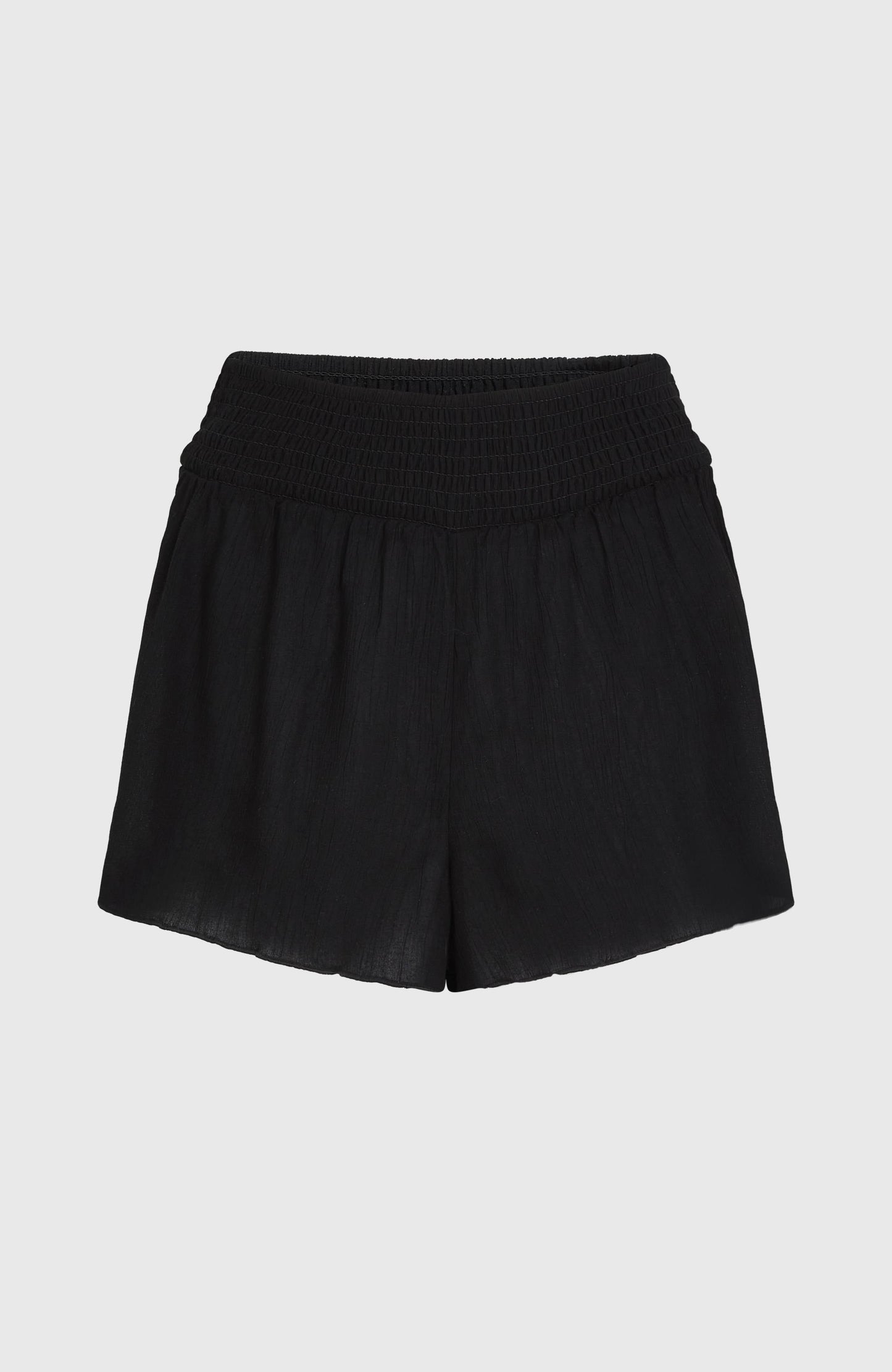 Johnny Smocked Waist Shorts Women - Black Out