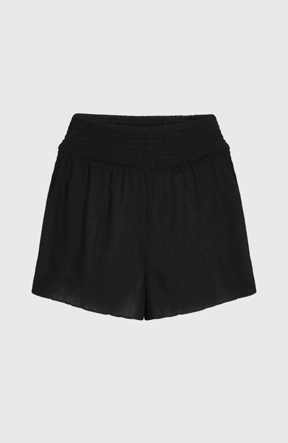 Johnny Smocked Waist Shorts Women - Black Out