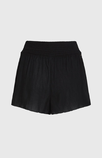 Johnny Smocked Waist Shorts Women - Black Out