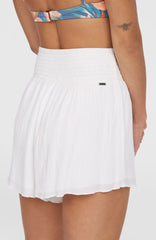 Johnny Smocked Waist Shorts Women - Snow White