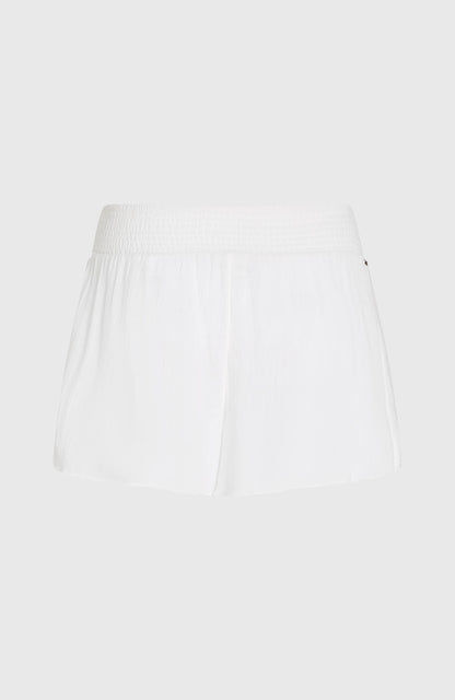 Johnny Smocked Waist Shorts Women - Snow White