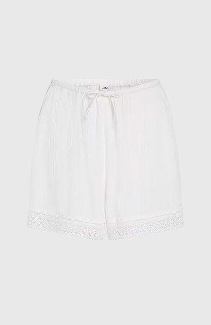Essentials Embroidery Shorts Women - Snow White