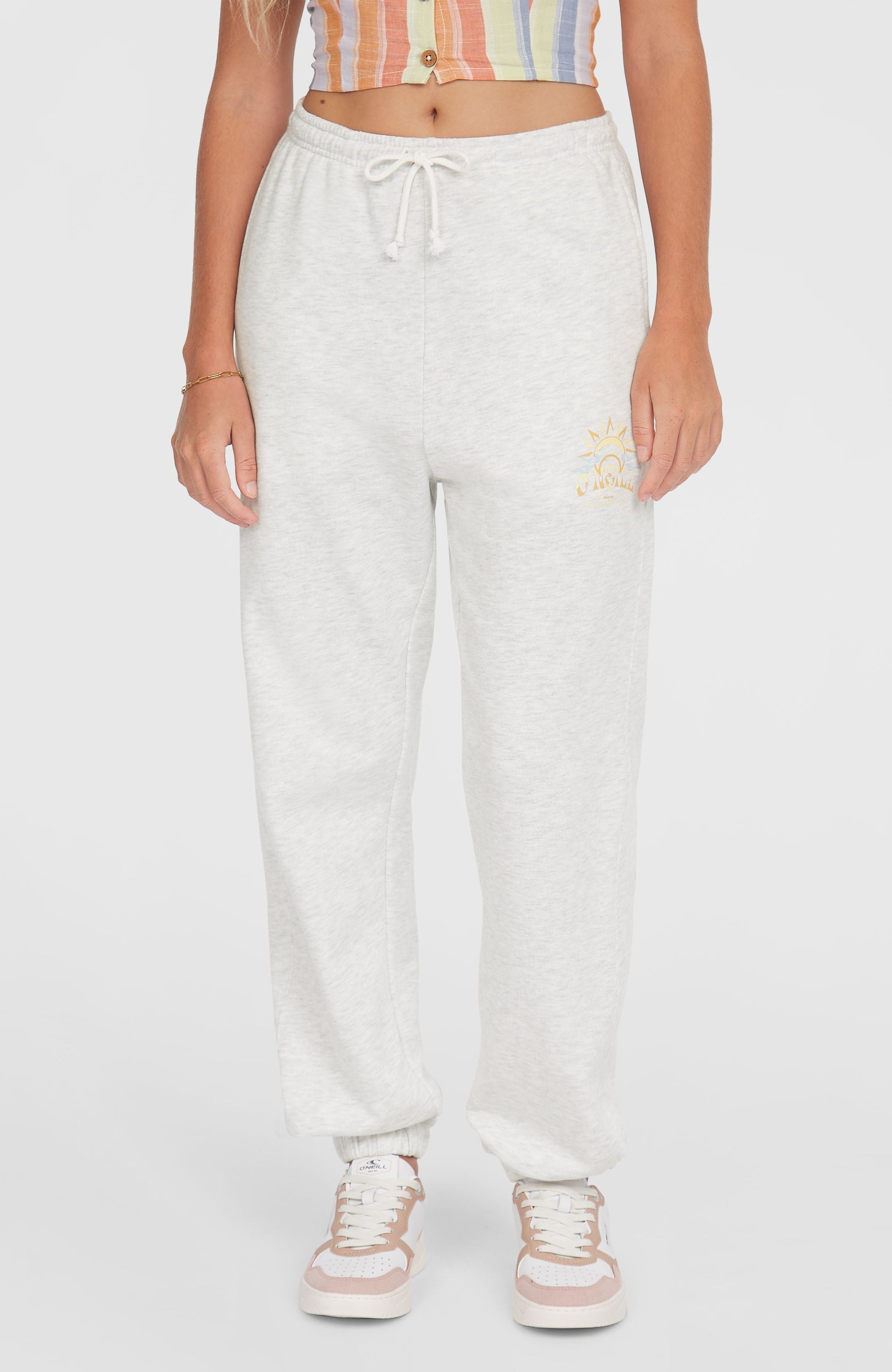 Beach Vintage Sweatpants Women - White Melange