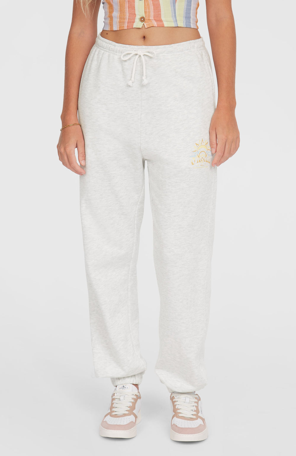 Beach Vintage Sweatpants Women - White Melange