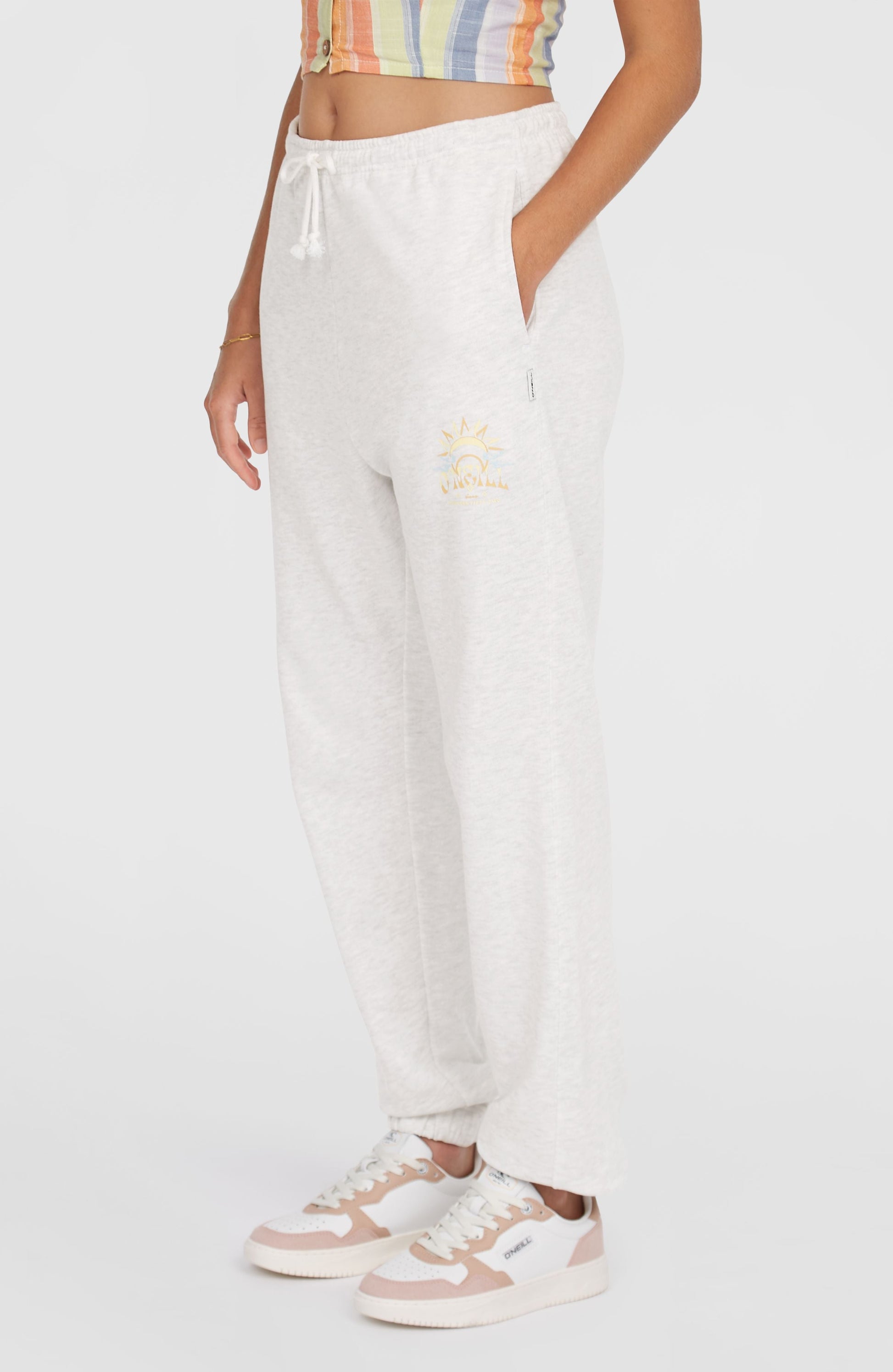 Beach Vintage Sweatpants Women - White Melange