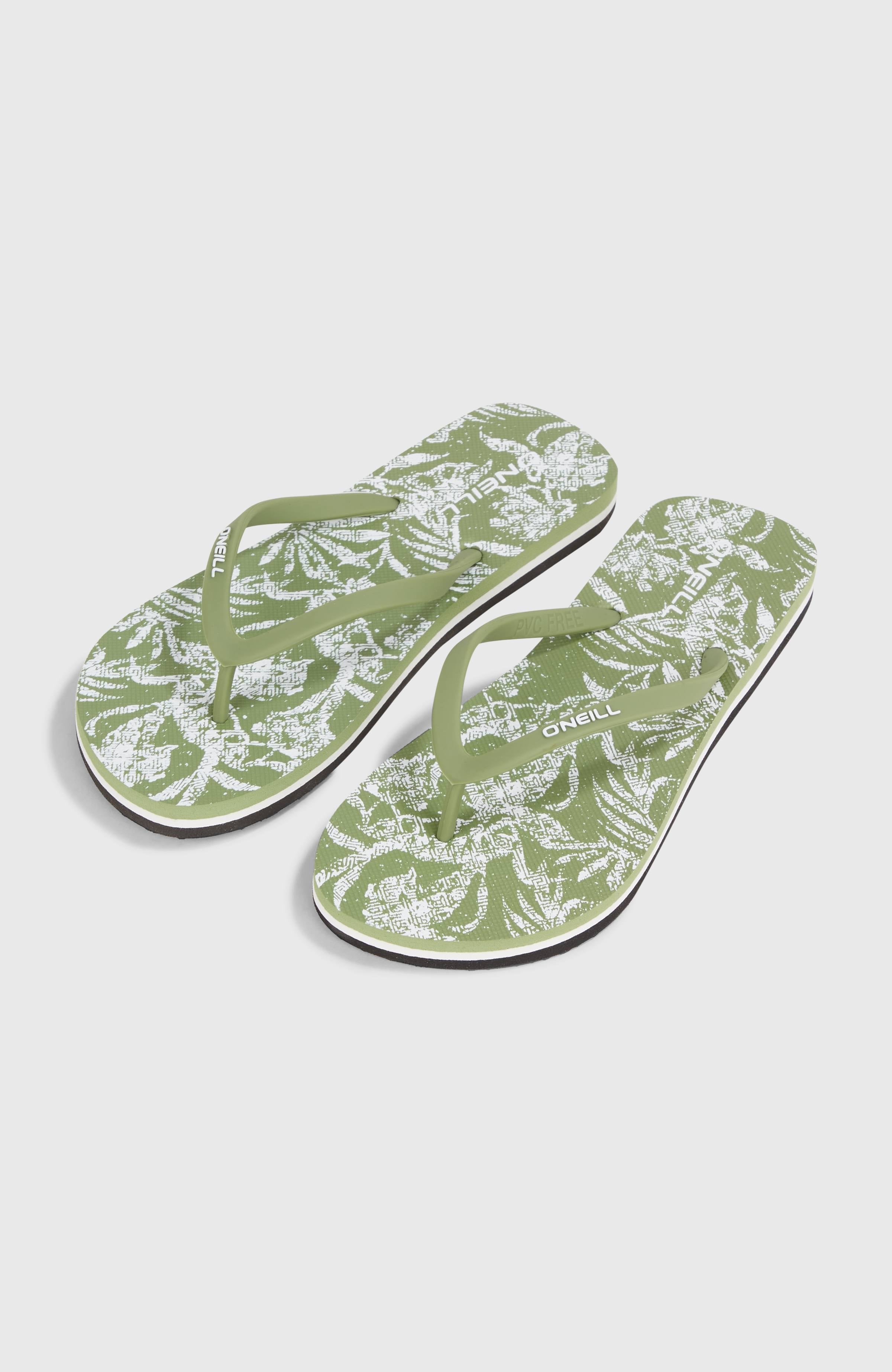 Profile Graphic Sandals Women - Green Textured Jungle
