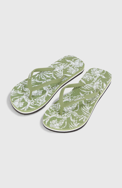 Profile Graphic Sandals Women - Green Textured Jungle