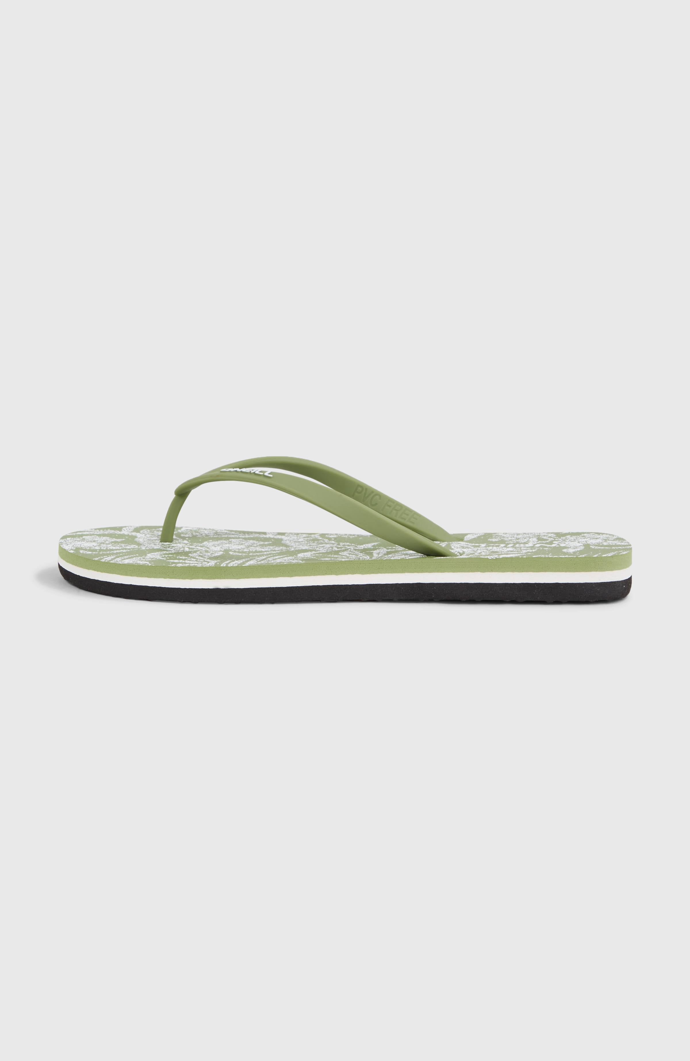 Profile Graphic Sandals Women - Green Textured Jungle