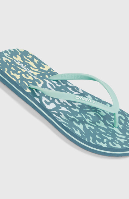 Profile Graphic Sandals Women - Yellow Animal Blur