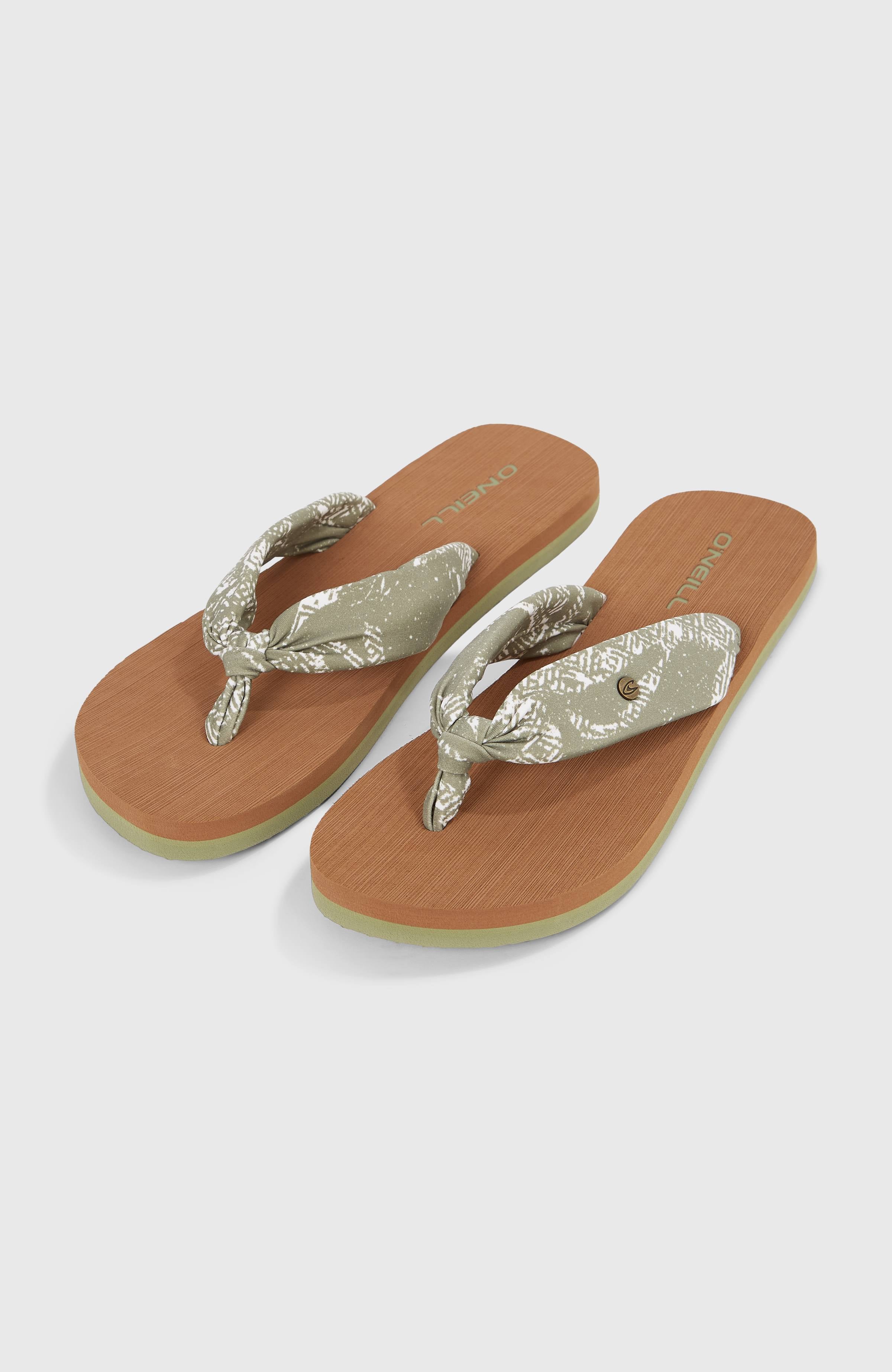 Ditsy Sun Sandals Women - Green Textured Jungle