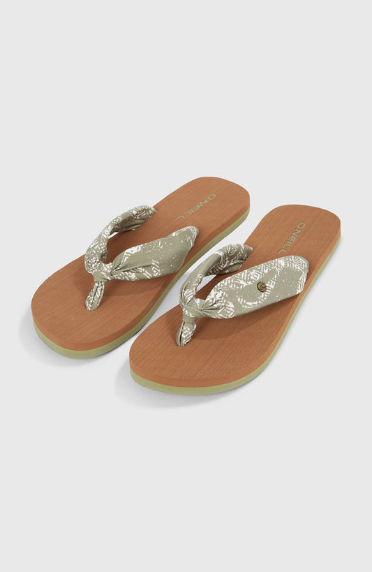 Ditsy Sun Sandals Women - Green Textured Jungle