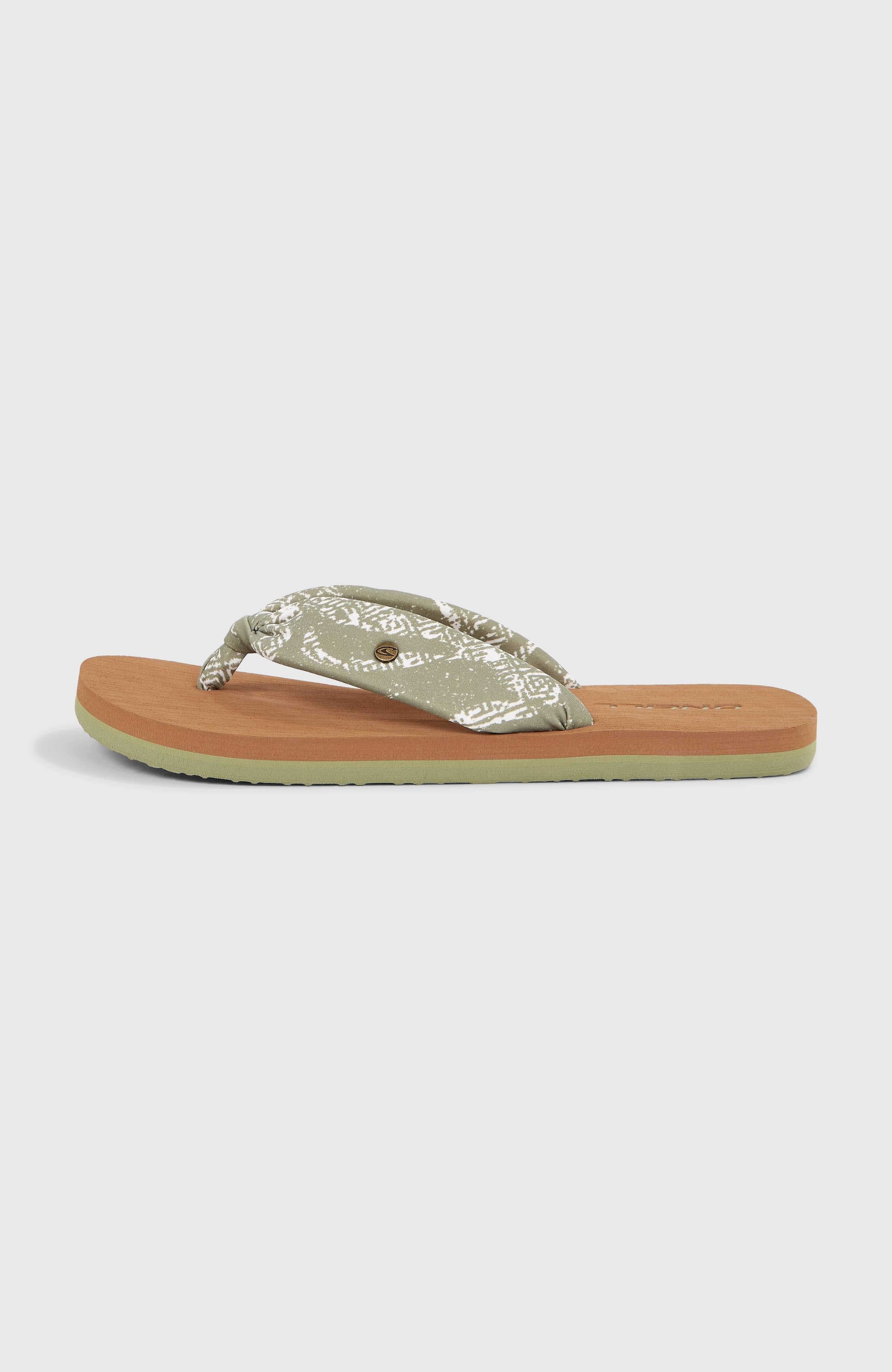 Ditsy Sun Sandals Women - Green Textured Jungle