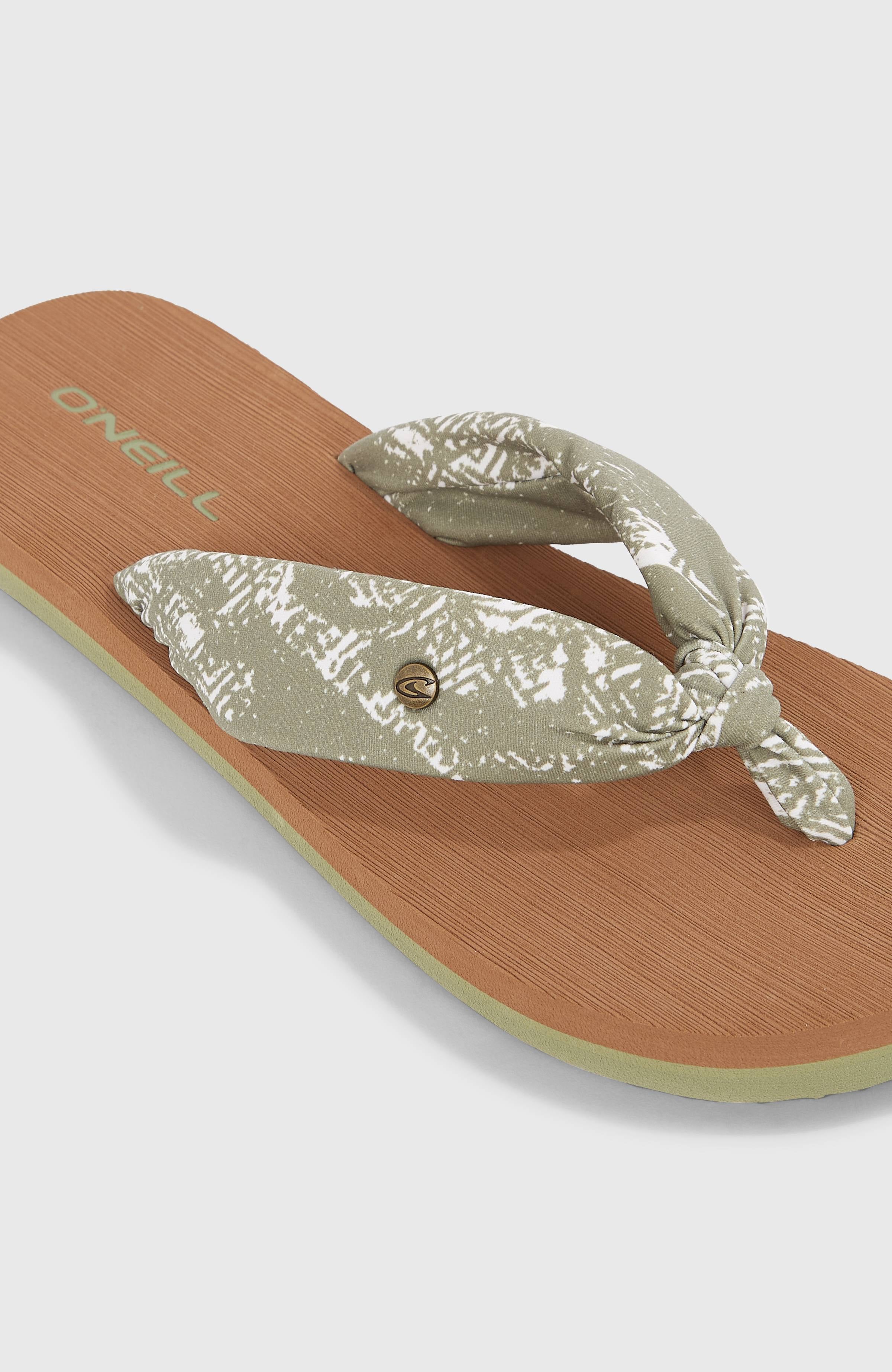 Ditsy Sun Sandals Women - Green Textured Jungle
