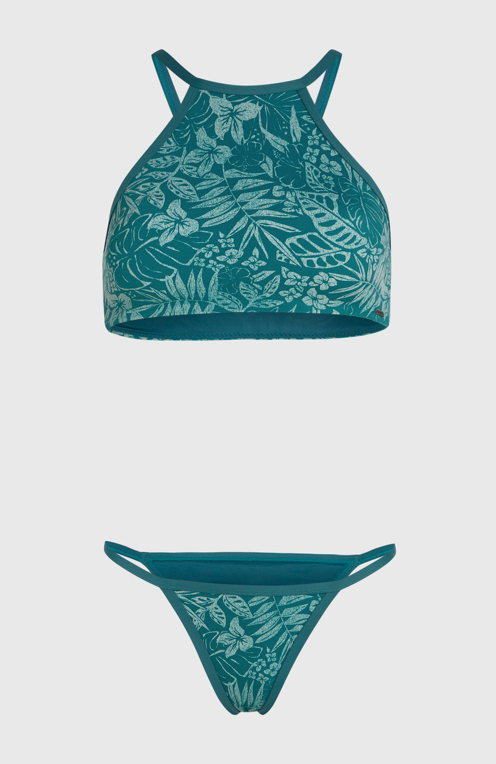 High-Neck Bikini Set Women - Green Island Sky