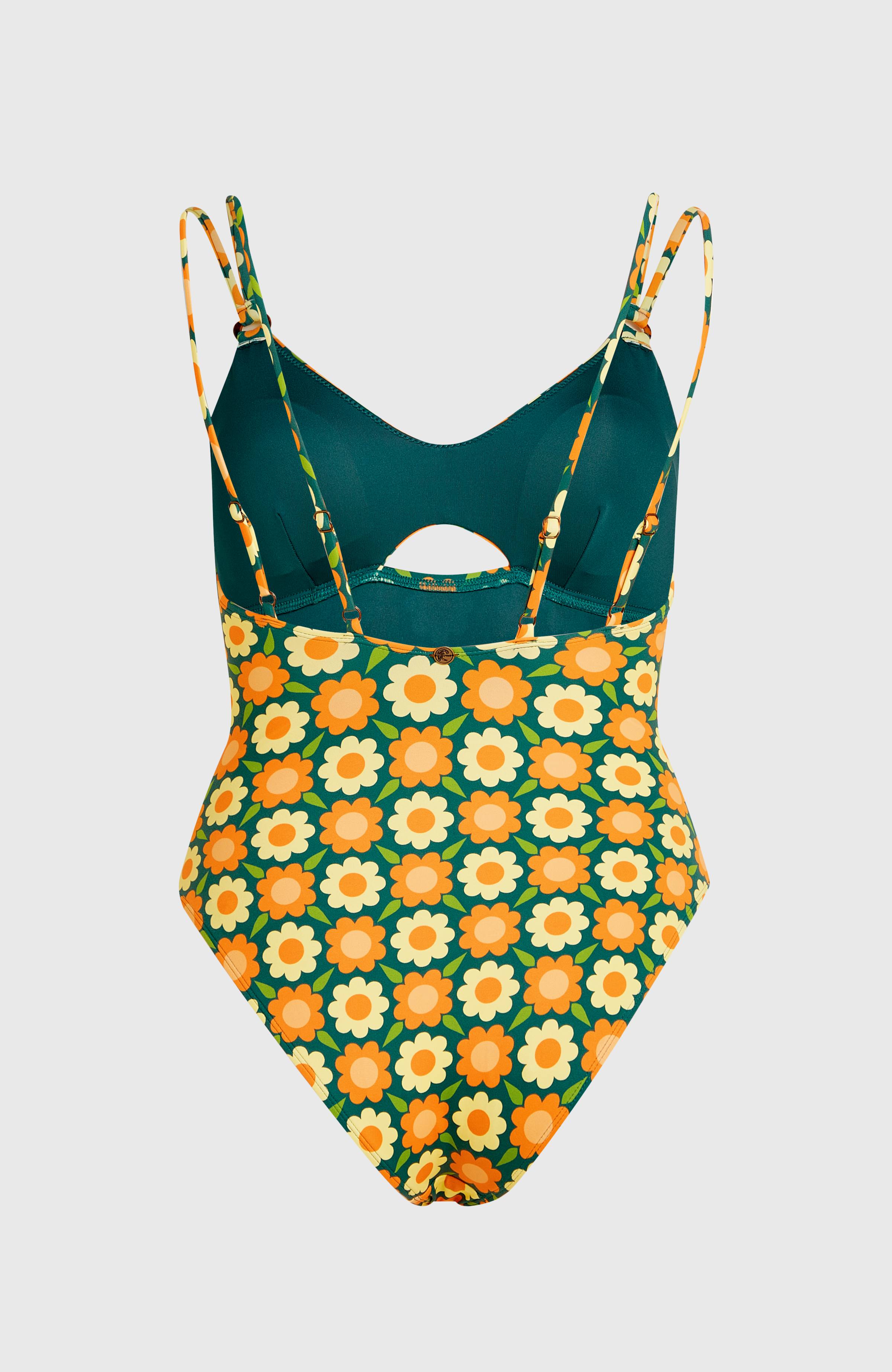 O'Riginals Swimsuit Women - Green Retro Flower