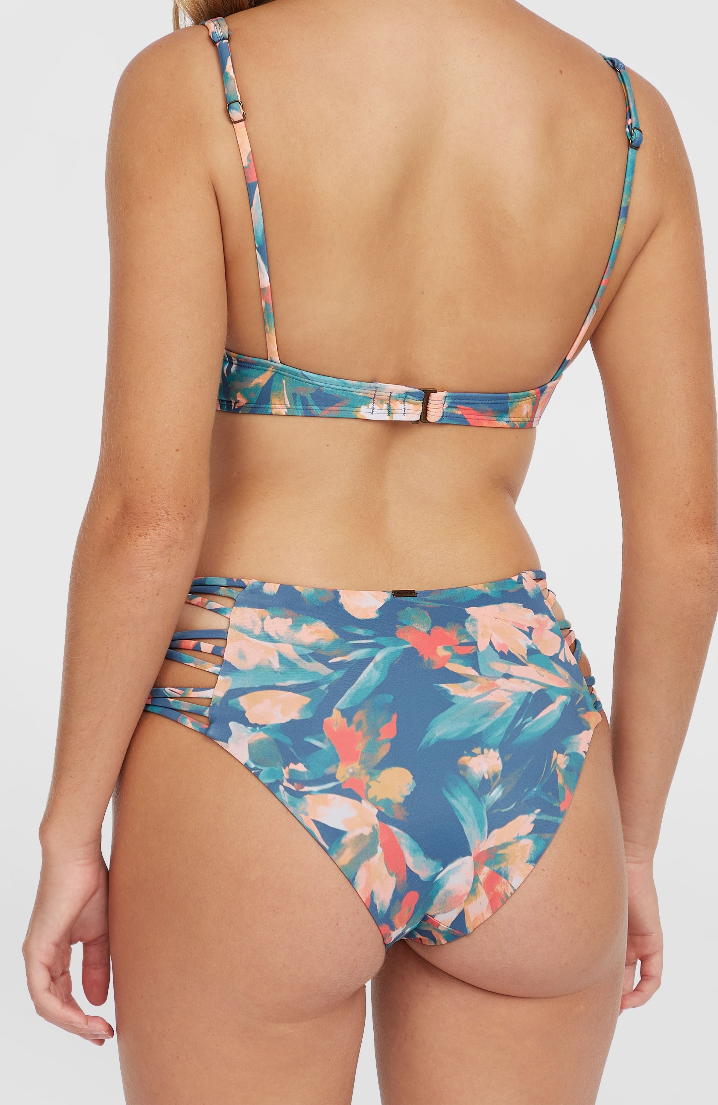Boulders Strappy Sides Bikini Bottoms Women - Blue Painted Tropics