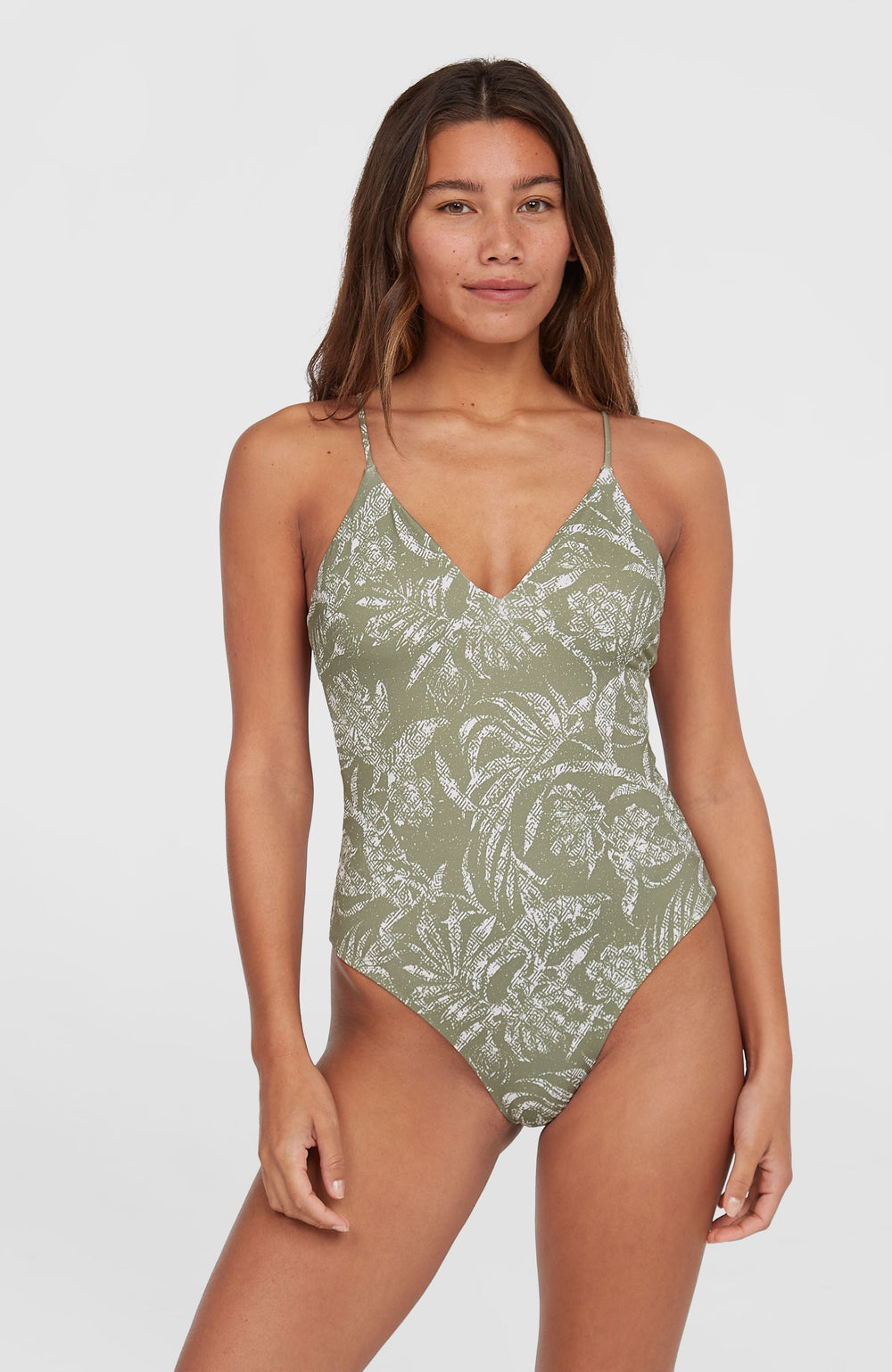 Jaida Swimsuit Women - Green Textured Jungle