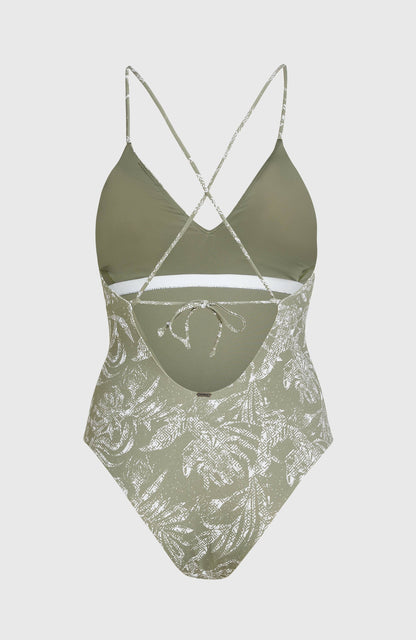 Jaida Swimsuit Women - Green Textured Jungle
