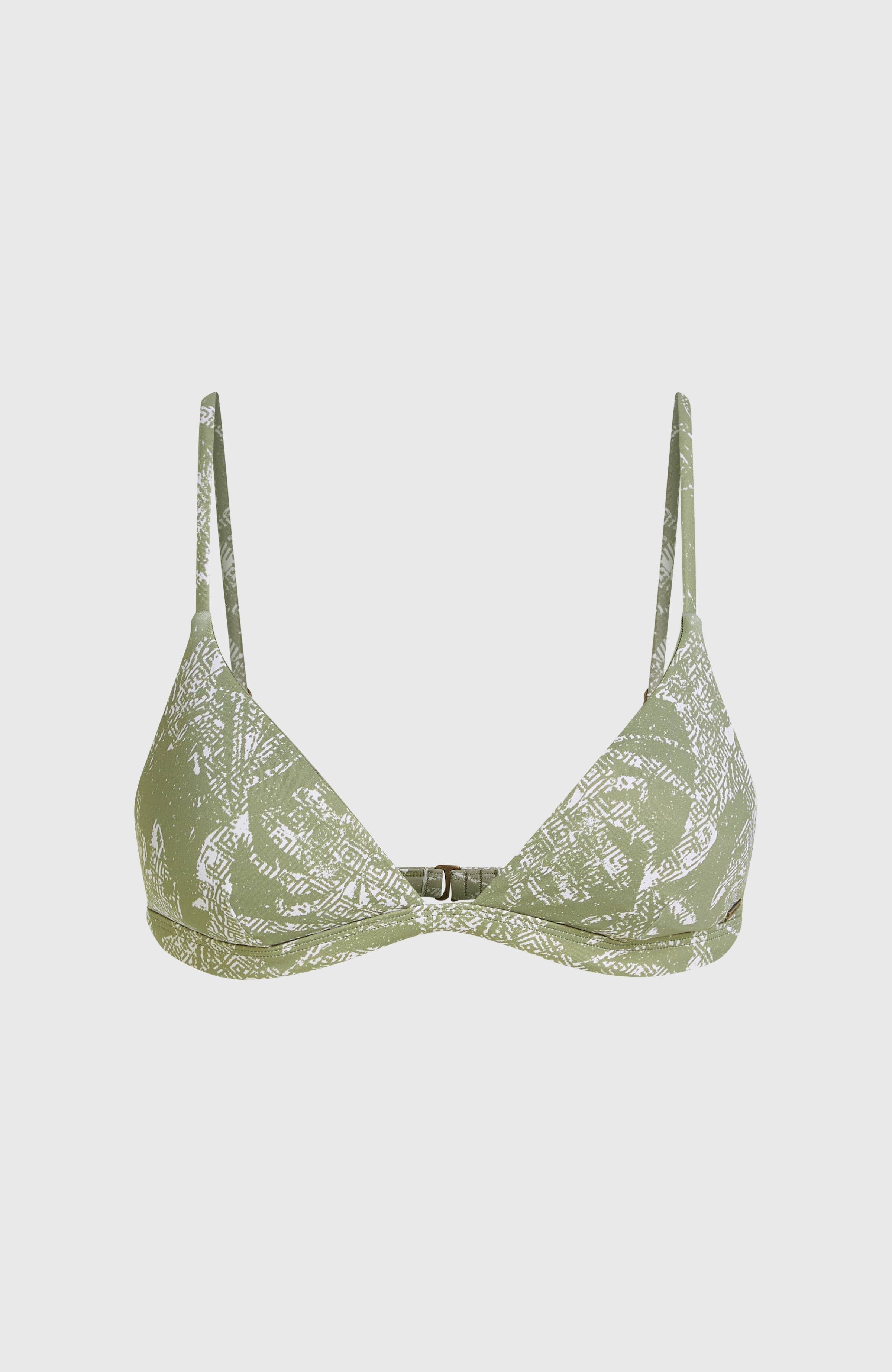 Seaside Tri Bikini Top Women - Green Textured Jungle