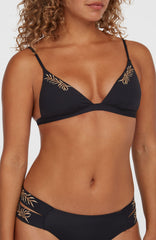 Seaside Boulder Embroidery Bikini Set Women - Black Out