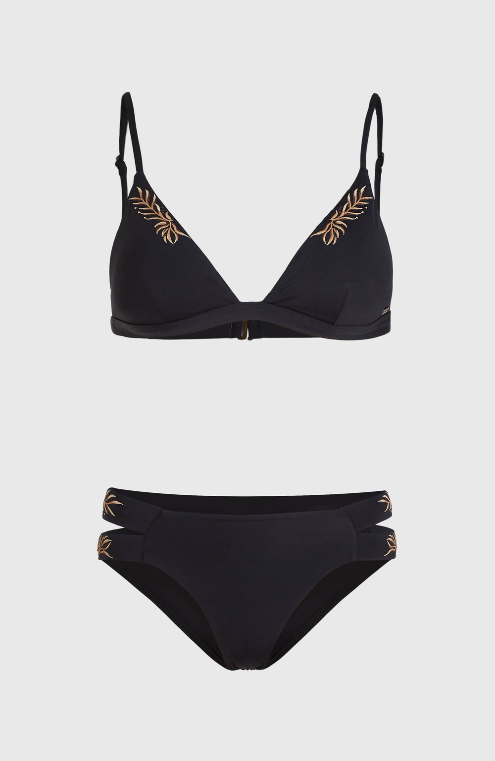 Seaside Boulder Embroidery Bikini Set Women - Black Out