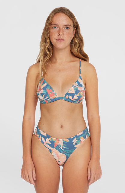 Seaside Tri Bikini Top Women - Blue Painted Tropics