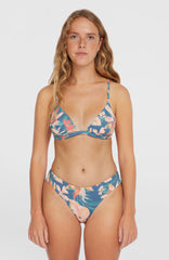 Seaside Tri Bikini Top Women - Blue Painted Tropics