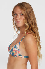 Seaside Tri Bikini Top Women - Blue Painted Tropics