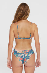 Seaside Tri Bikini Top Women - Blue Painted Tropics