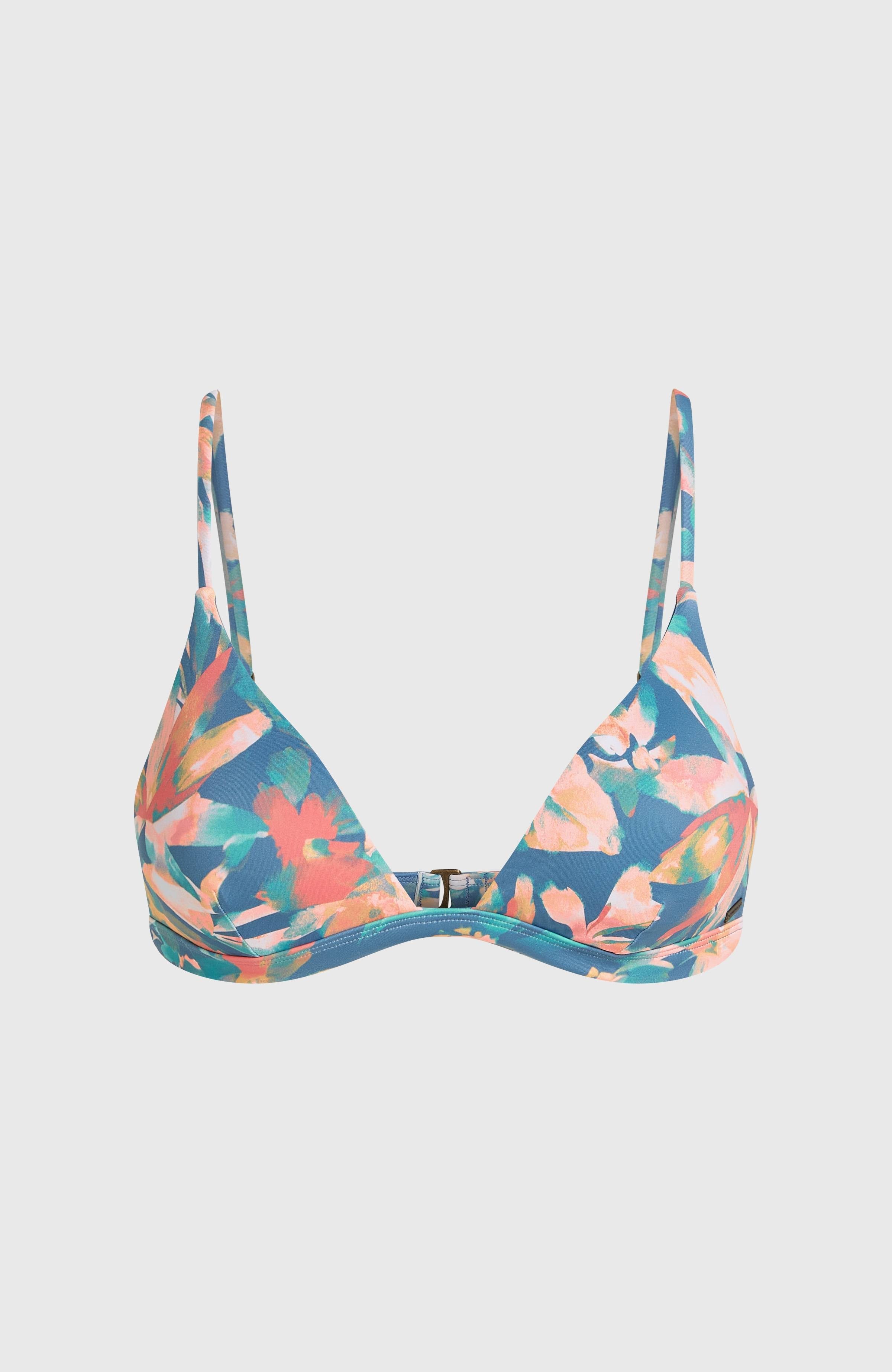 Seaside Tri Bikini Top Women - Blue Painted Tropics