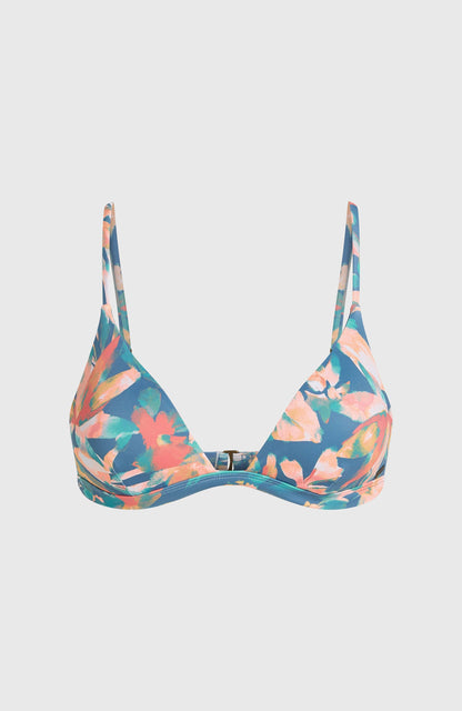Seaside Tri Bikini Top Women - Blue Painted Tropics