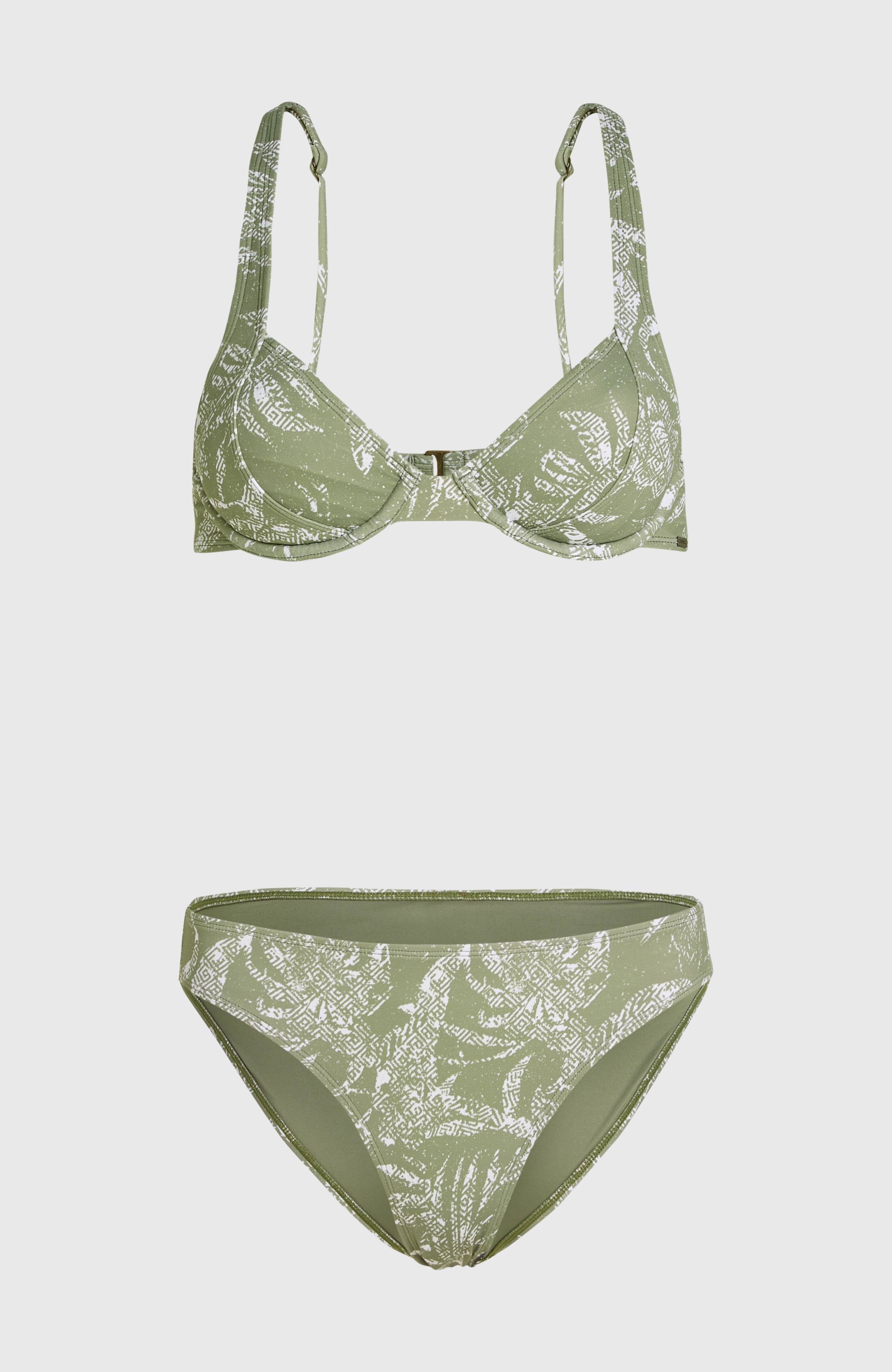 Saltwater Elsie Rita Bikini Set Women - Green Textured Jungle
