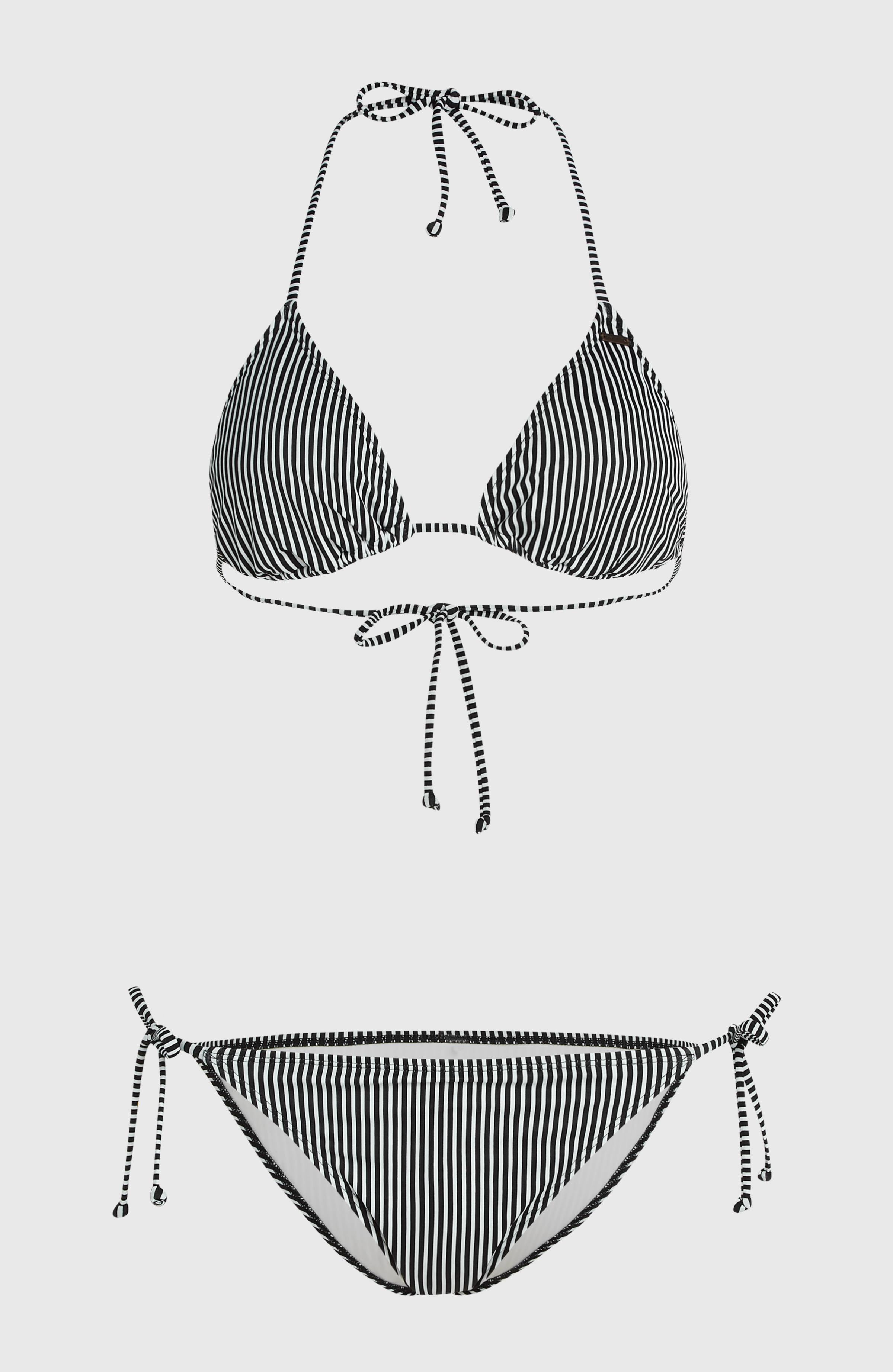 Essentials Capri Bondey Bikini Set Women - Black Simple Stripe