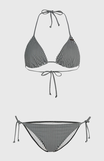 Essentials Capri Bondey Bikini Set Women - Black Simple Stripe