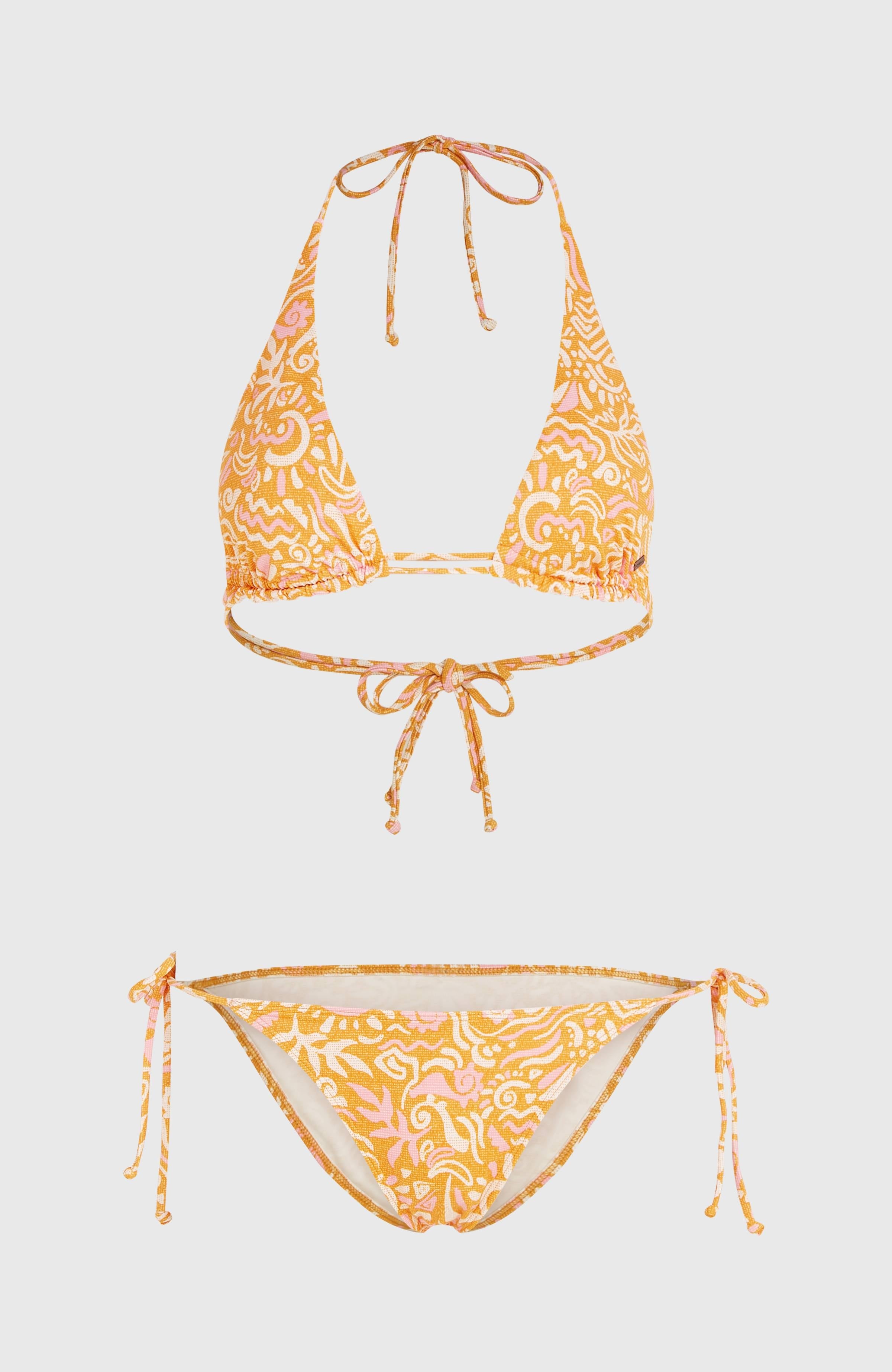 Women Of The Wave Mother Maracas Bikini Set Women - Orange Abstract Wave