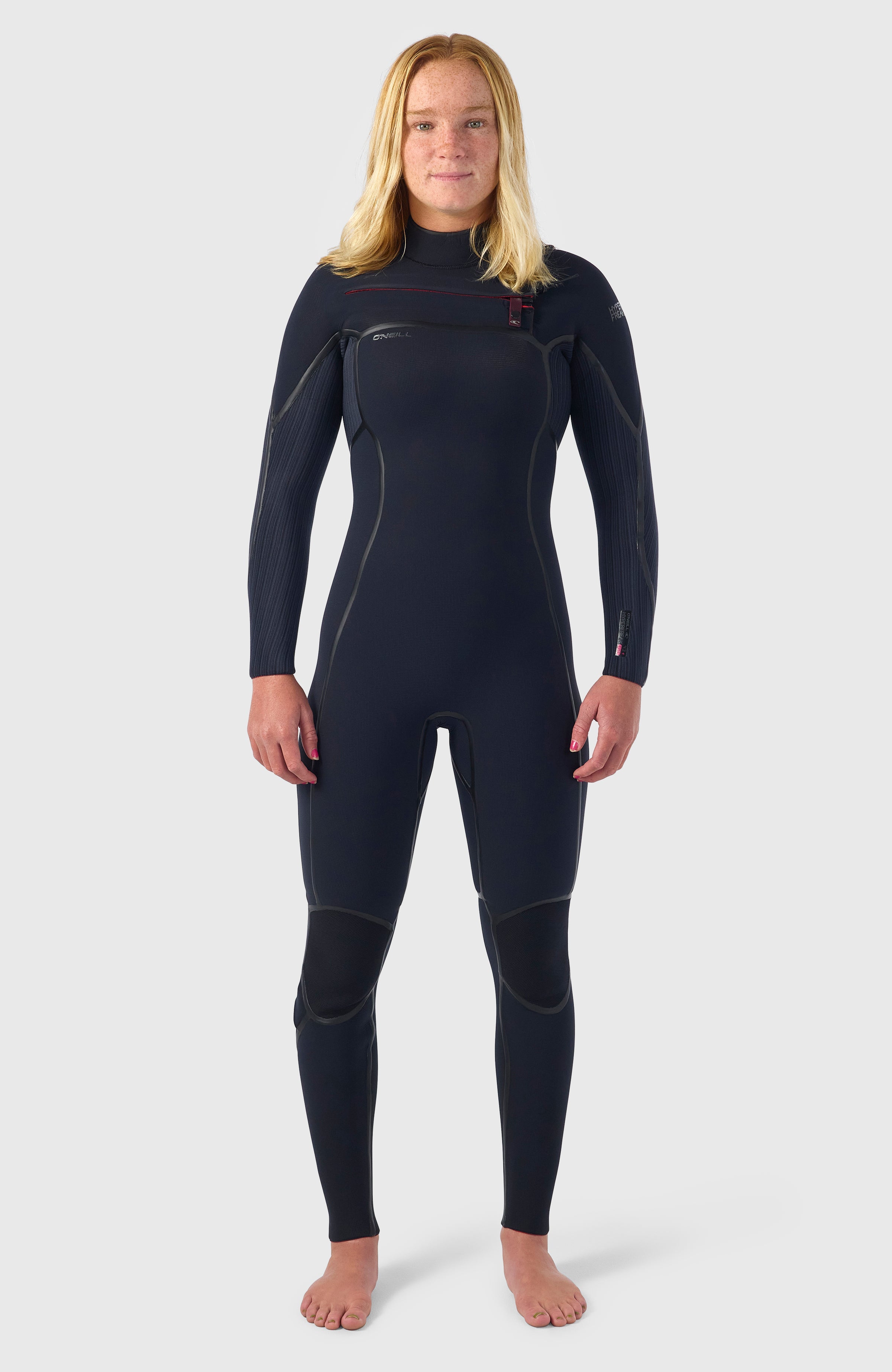 Hyperfreak Fire 4/3mm+ Chest Zip Full Wetsuit Women|Wetsuits - BLACK/BLACK