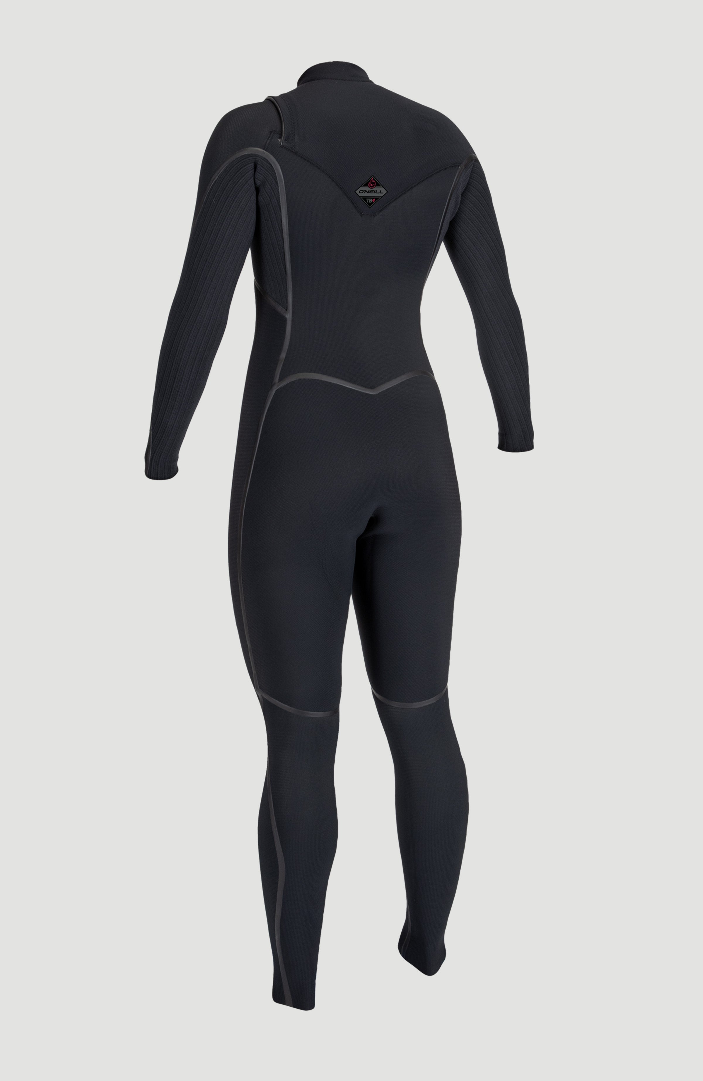 Hyperfreak Fire 4/3mm+ Chest Zip Full Wetsuit Women|Wetsuits - BLACK/BLACK