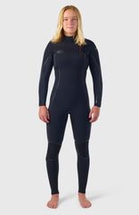 Hyperfreak Fire 4/3mm+ Chest Zip Full Wetsuit Women|Wetsuits - BLACK/BLACK