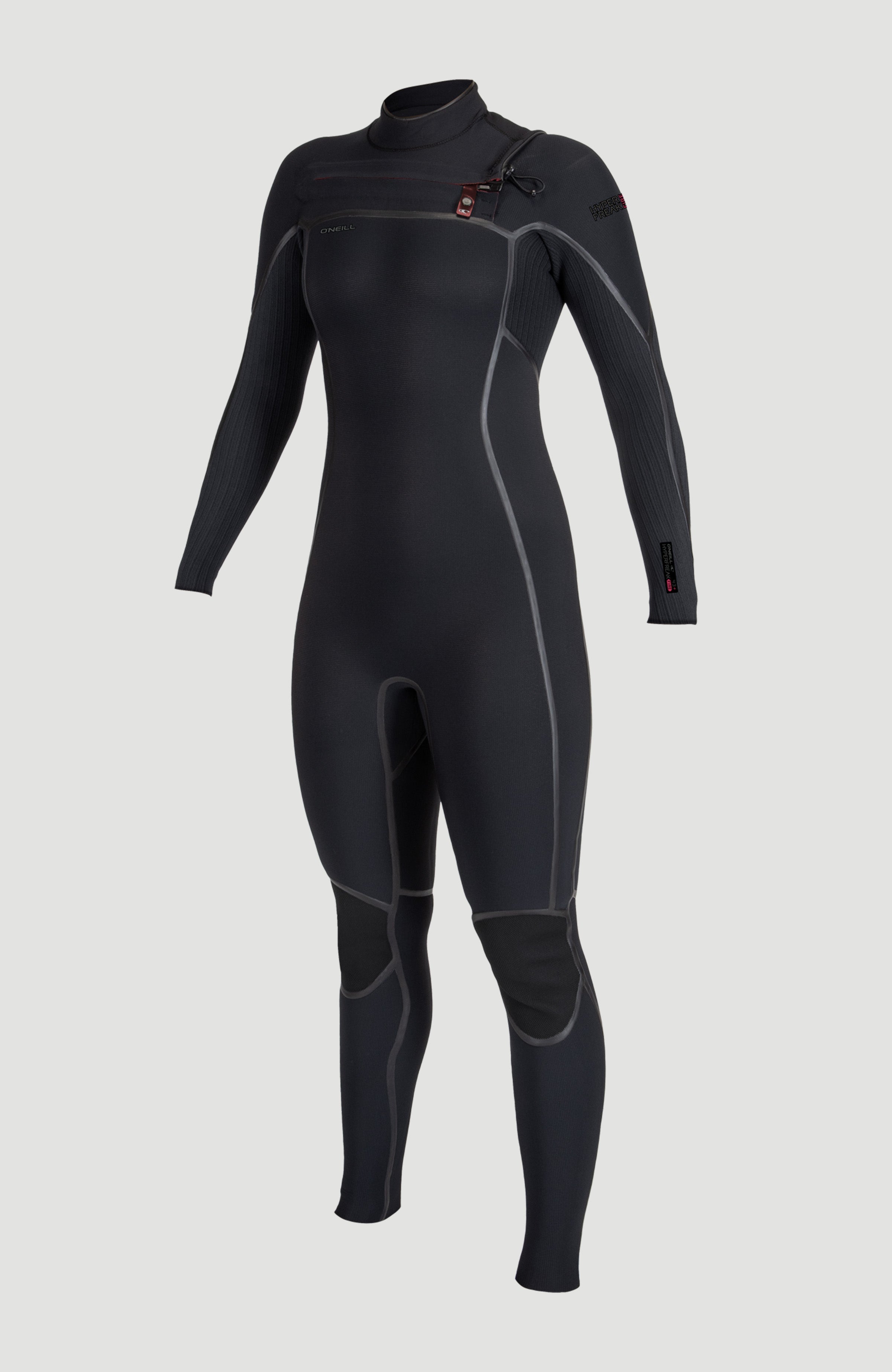 Hyperfreak Fire 4/3mm+ Chest Zip Full Wetsuit Women|Wetsuits - BLACK/BLACK