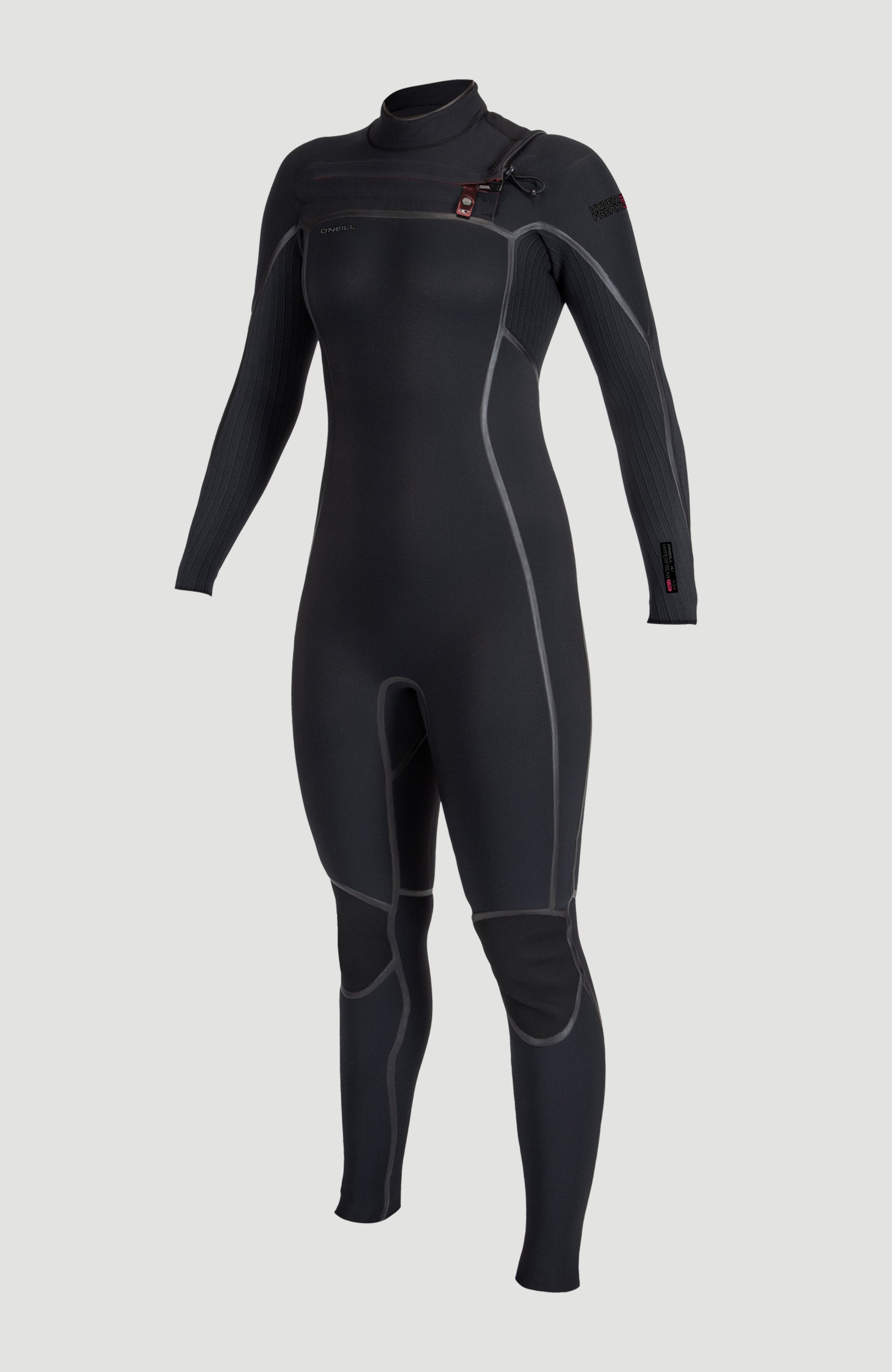 Hyperfreak Fire 4/3mm+ Chest Zip Full Wetsuit Women|Wetsuits - BLACK/BLACK