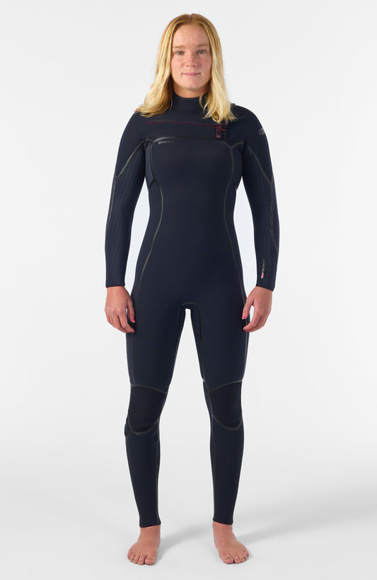 Hyperfreak Fire 5/4mm+ Chest Zip Full Wetsuit Women|Wetsuits - BLACK/BLACK