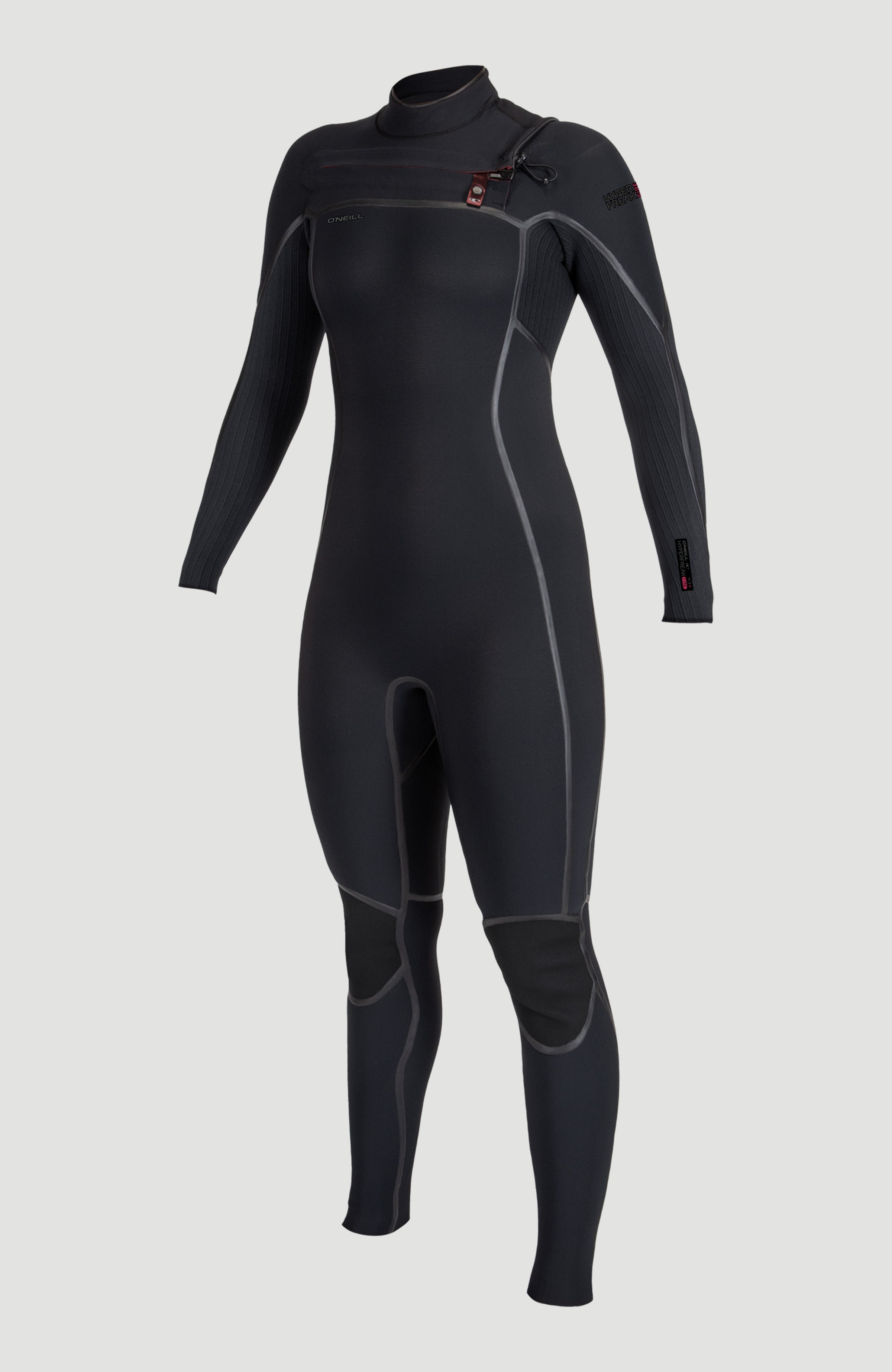 Hyperfreak Fire 5/4mm+ Chest Zip Full Wetsuit Women|Wetsuits - BLACK/BLACK