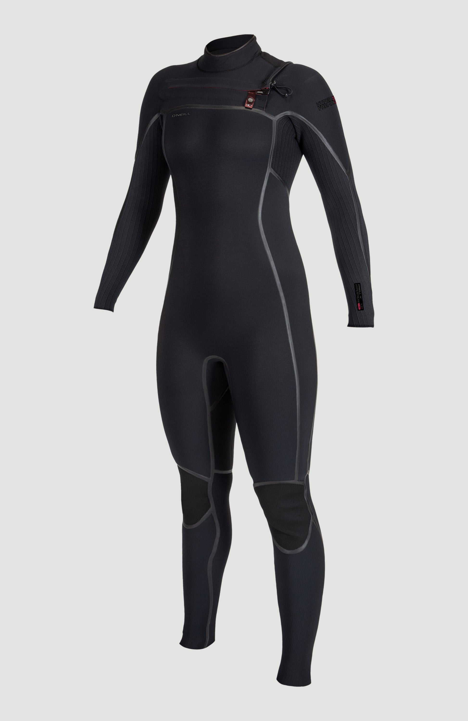 Hyperfreak Fire 5/4mm+ Chest Zip Full Wetsuit Women|Wetsuits - BLACK/BLACK