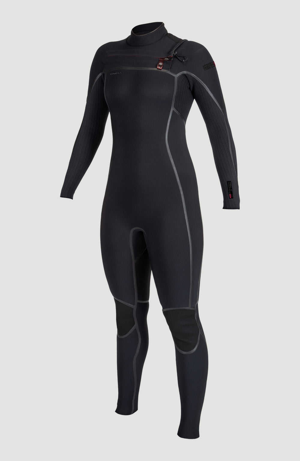 Hyperfreak Fire 5/4mm+ Chest Zip Full Wetsuit Women|Wetsuits - BLACK/BLACK